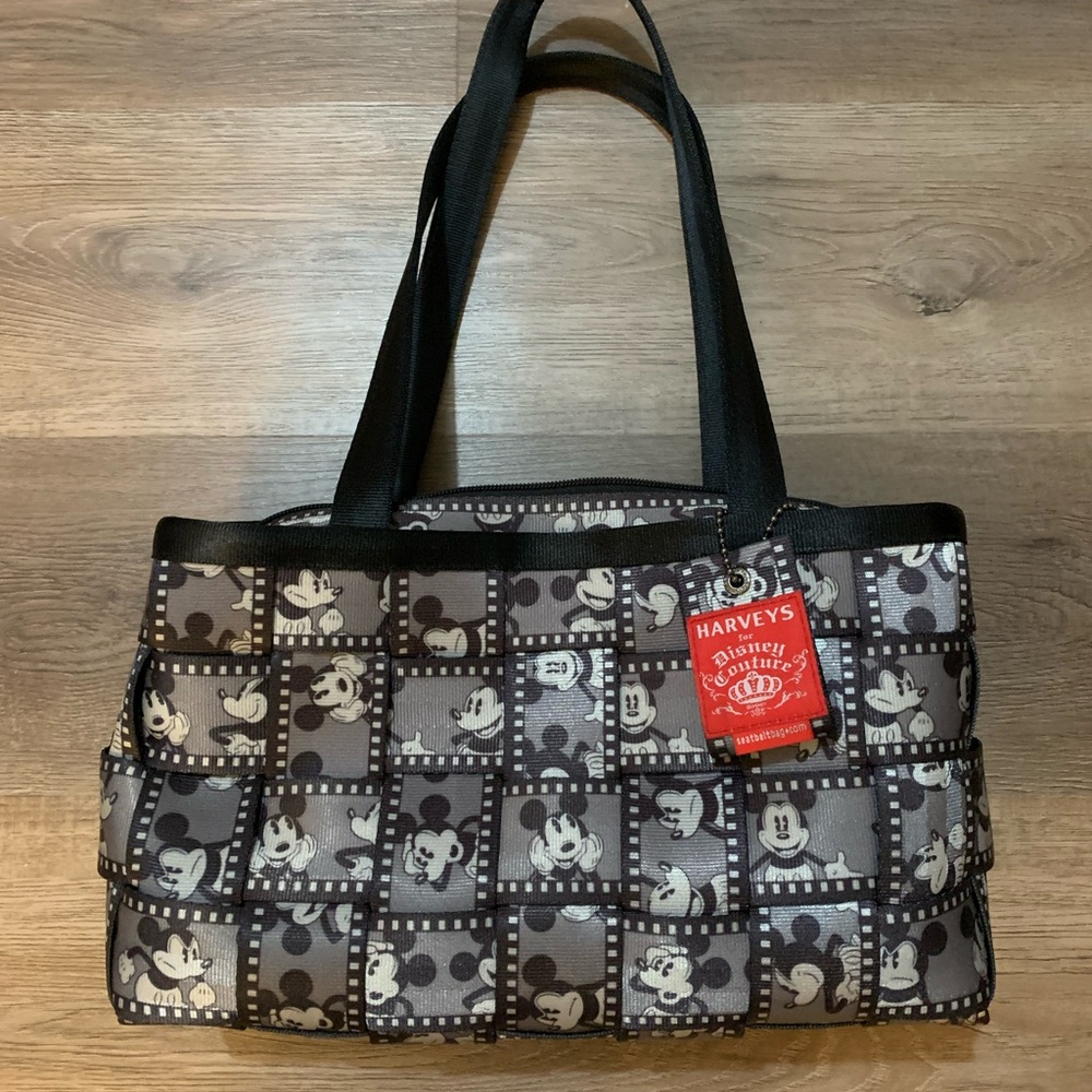 Rare Harveys Disney Couture Silver Screen Mickey Satchel
